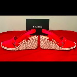 RALPH LAUREN - PENELOPIE ESPADRILLE WEDGE - EUC - Sz 7